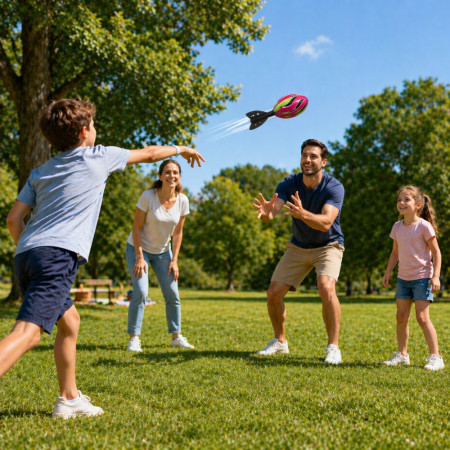SOFTMISS28 - Jeu de Lancer Missile en Mousse Souple 28 cm à Lancer Couleur Aléatoire – Jouet d’Extérieur pour Plage