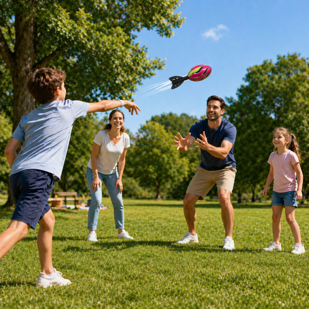 SOFTMISS28 - Jeu de Lancer Missile en Mousse Souple 28 cm à Lancer Couleur Aléatoire – Jouet d’Extérieur pour Plage