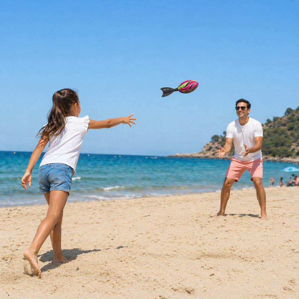 SOFTMISS28 - Jeu de Lancer Missile en Mousse Souple 28 cm à Lancer Couleur Aléatoire – Jouet d’Extérieur pour Plage