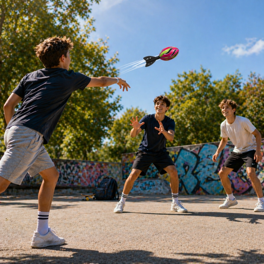 SOFTMISS28 - Jeu de Lancer Missile en Mousse Souple 28 cm à Lancer Couleur Aléatoire – Jouet d’Extérieur pour Plage