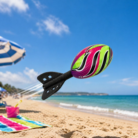 SOFTMISS28 - Jeu de Lancer Missile en Mousse Souple 28 cm à Lancer Couleur Aléatoire – Jouet d’Extérieur pour Plage