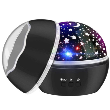 Veilleuse Projecteur Effets Lumineux 2 en 1 Ciel Étoilé et Océan – Lampe de Nuit Enfant Colorée avec 2 Globes Interchangeables