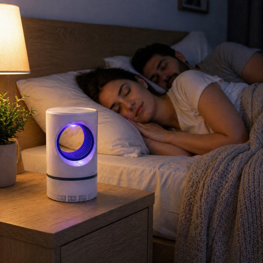 Lampe LED Anti Moustiques 17 cm USB Désinsectiseur Électrique à Aspiration Vortex – Piège à Insectes pour Intérieur & Extérieur