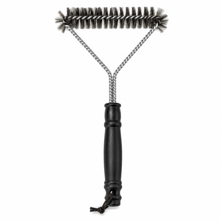 Brosse Barbecue Acier Inoxydable 30 cm Triangulaire avec Poils Métalliques – Accessoire Nettoyage pour Grille de Barbecue