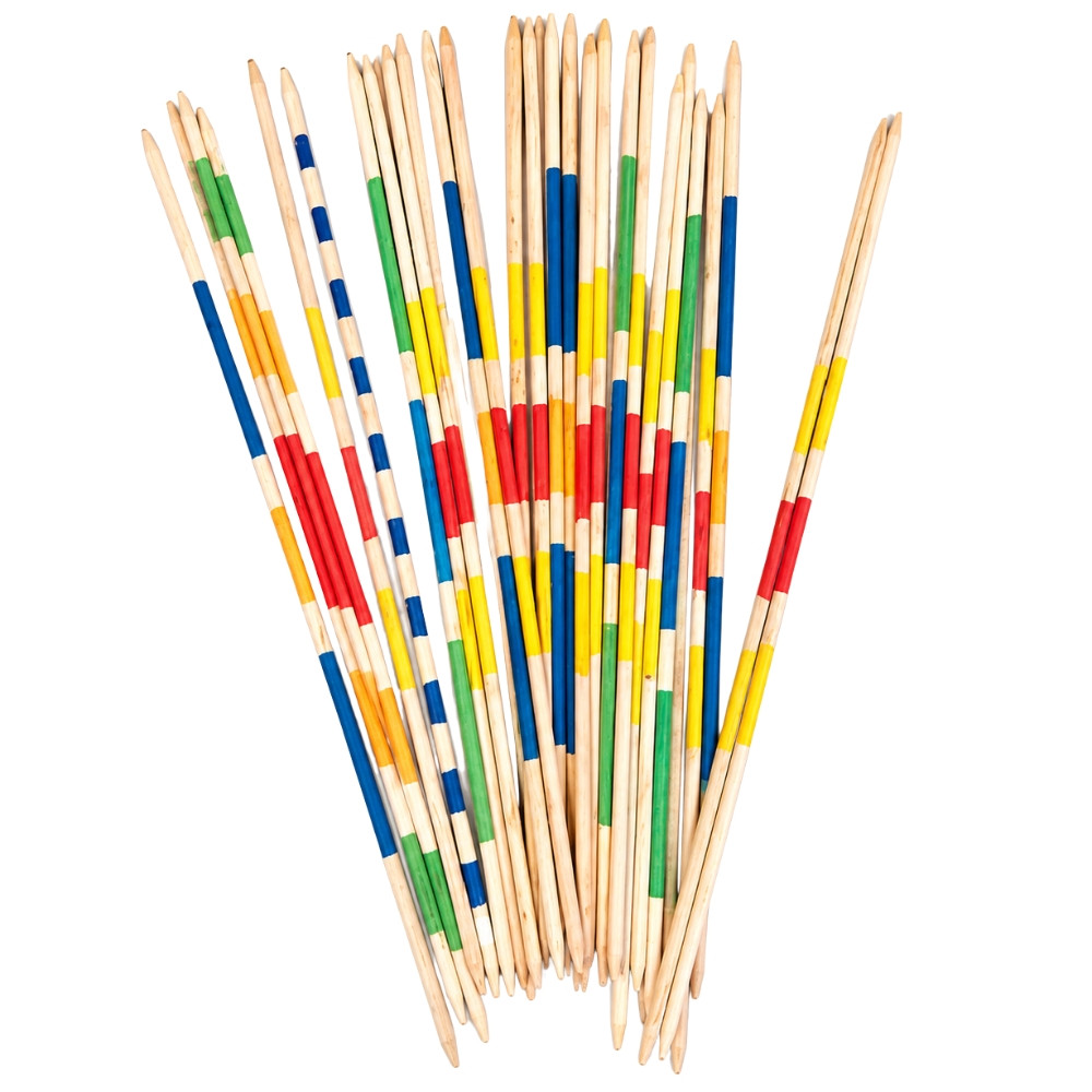 MIKADOXXL - Mikado Géant XXL 80 cm en Bois – Jeu d’Adresse Extérieur avec Filet