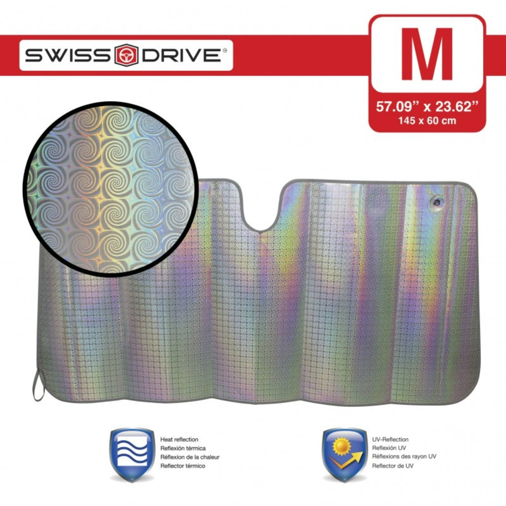 Pare Soleil Frontal Voiture 145 x 60 cm Pliable avec Ventouses – Protection UV et Chaleur pour Pare Brise