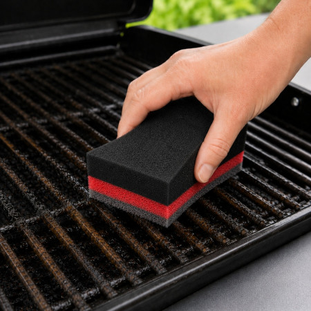 BBQSPONGE - Set de 6 Éponges Barbecue Double Face - Nettoyage Grill, Grille, Couvercle et Plancha Absorbantes Durables