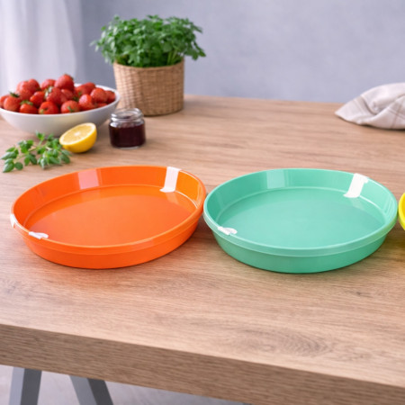 CREPBOX - Boîte de Conservation Ronde 31 cm pour Crêpes, Tortillas et Pizza avec Couvercle - Couleur Aléatoire