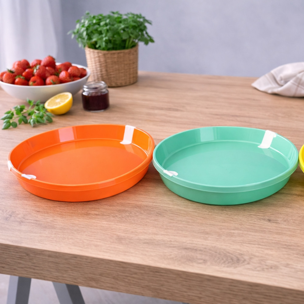 CREPBOX - Boîte de Conservation Ronde 31 cm pour Crêpes, Tortillas et Pizza avec Couvercle - Couleur Aléatoire
