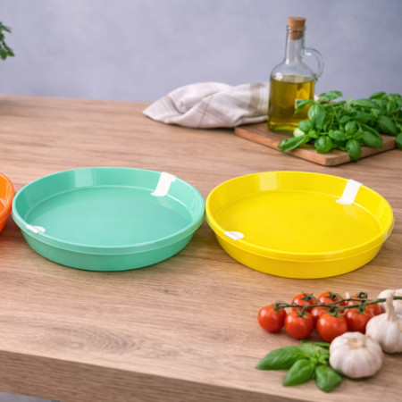 CREPBOX - Boîte de Conservation Ronde 31 cm pour Crêpes, Tortillas et Pizza avec Couvercle - Couleur Aléatoire