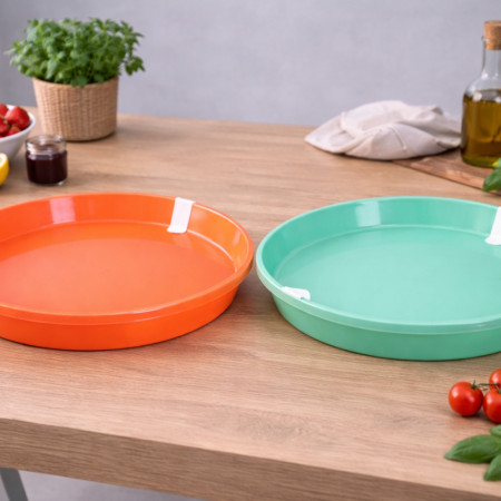 CREPBOX - Boîte de Conservation Ronde 31 cm pour Crêpes, Tortillas et Pizza avec Couvercle - Couleur Aléatoire