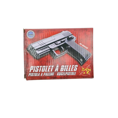 Pistolet à Billes 15 cm avec 18 Billes Incluses – Réplique Ludique Compacte 0,16 Joule – Tir Coup par Coup – Design Réaliste