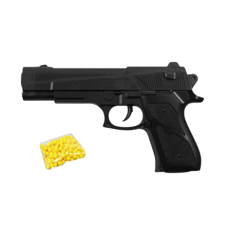 Pistolet à billes 19 cm – Réplique ludique Puissance 0.16 Joule – Tir coup par coup – 18 billes plastiques
