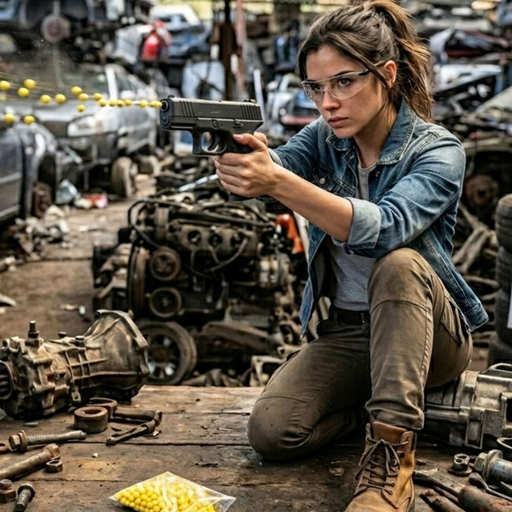 Pistolet à billes 19 cm – Réplique ludique Puissance 0.16 Joule – Tir coup par coup – 18 billes plastiques