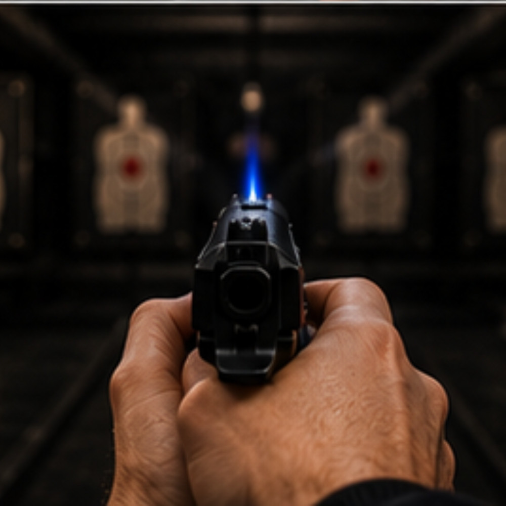 Pistolet à Billes Compact 15 cm avec Laser Bleu Intégré – Réplique Ludique Design, Énergie 0,13 Joule, 18 Billes Incluses
