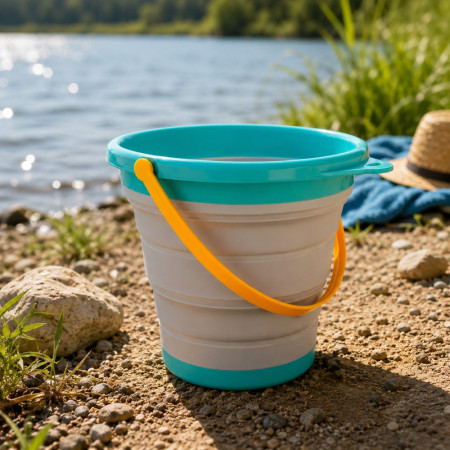 SEAUFLEX - Seau Pliable Coloré Multi Usages 17 cm Compact et Pratique – Seau Souple pour Camping, Jardin, Plage et Rangement