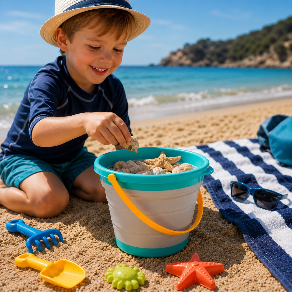 SEAUFLEX - Seau Pliable Coloré Multi Usages 17 cm Compact et Pratique – Seau Souple pour Camping, Jardin, Plage et Rangement