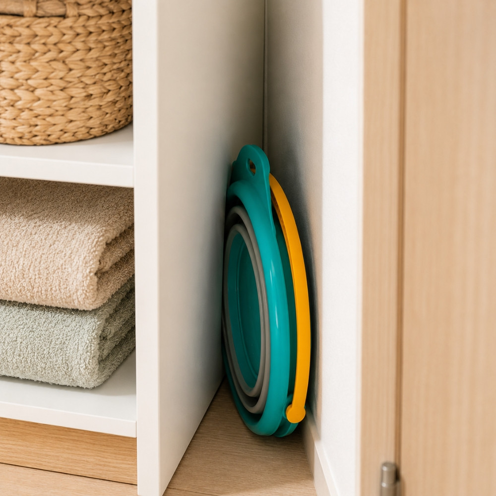 SEAUFLEX - Seau Pliable Coloré Multi Usages 17 cm Compact et Pratique – Seau Souple pour Camping, Jardin, Plage et Rangement