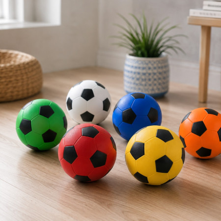 MINIBALL - Set de 3 Mini Ballons de Foot Colorés 10 cm – Ballons Souples pour Enfants, Jeux Extérieur, Plage et Loisirs