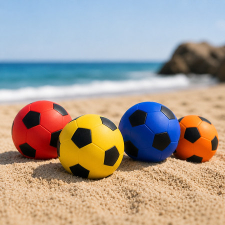 MINIBALL - Set de 3 Mini Ballons de Foot Colorés 10 cm – Ballons Souples pour Enfants, Jeux Extérieur, Plage et Loisirs