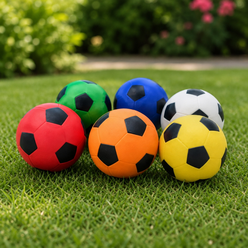 MINIBALL - Set de 3 Mini Ballons de Foot Colorés 10 cm – Ballons Souples pour Enfants, Jeux Extérieur, Plage et Loisirs