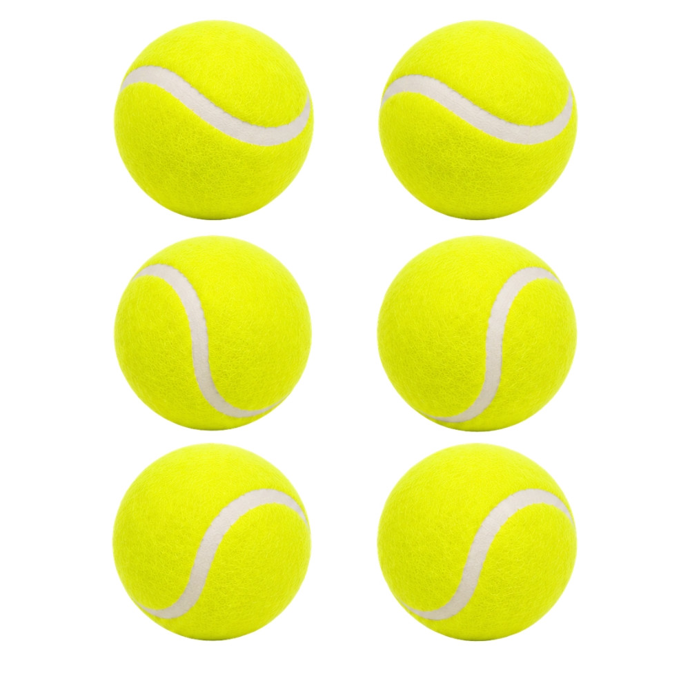 TENNISBALL - Set de 6 Balles Jaunes Classiques pour Tennis – Balles pour Entraînement, Loisirs et Jeux Extérieur