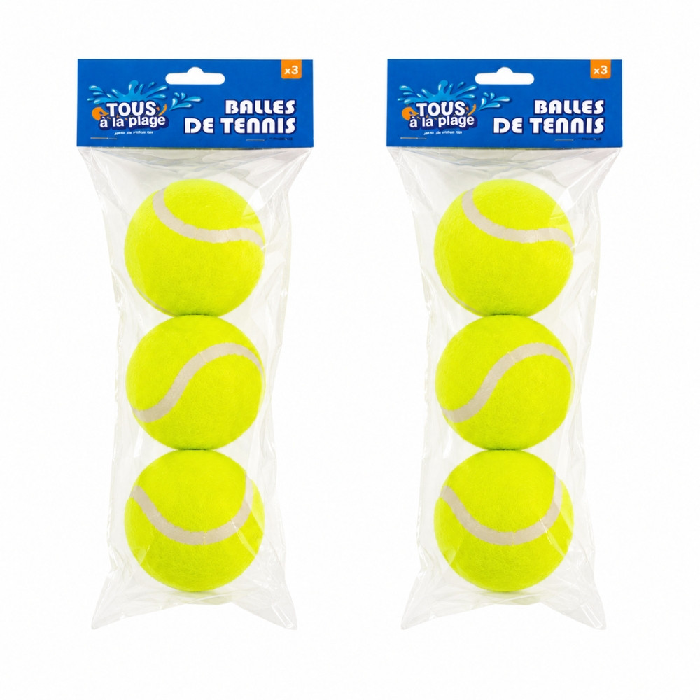 TENNISBALL - Set de 6 Balles Jaunes Classiques pour Tennis – Balles pour Entraînement, Loisirs et Jeux Extérieur