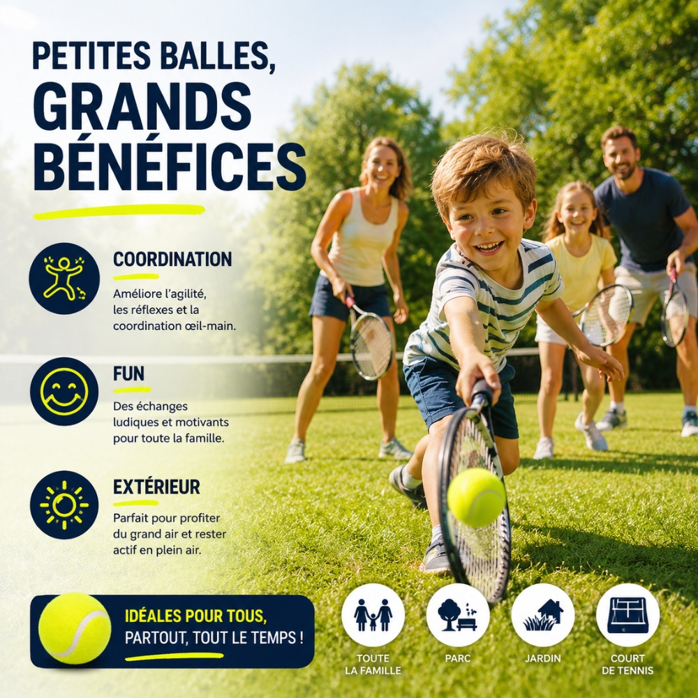 TENNISBALL - Set de 6 Balles Jaunes Classiques pour Tennis – Balles pour Entraînement, Loisirs et Jeux Extérieur