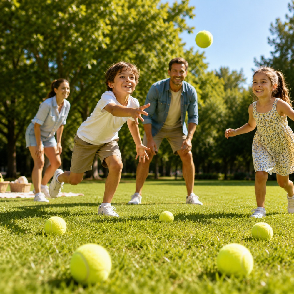 TENNISBALL - Set de 6 Balles Jaunes Classiques pour Tennis – Balles pour Entraînement, Loisirs et Jeux Extérieur