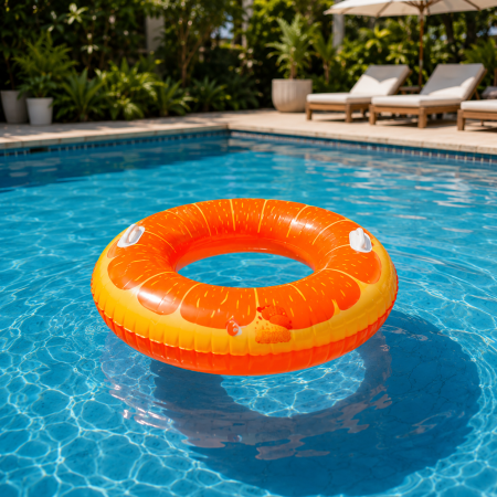 Bouée Ronde Orange 80 cm Gonflable pour Piscine et Plage – Matelas Flottant Fun pour Été, Vacances et Jeux d’Eau