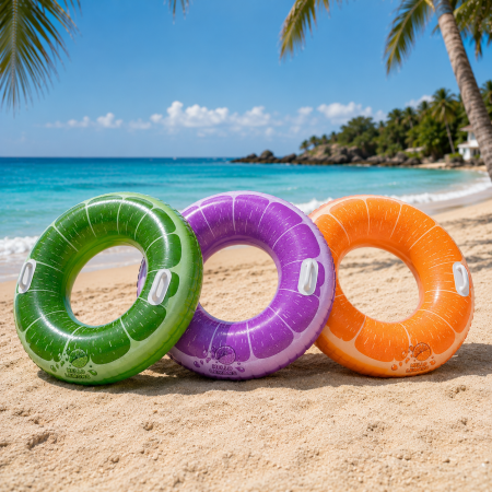 Bouée Ronde Orange 80 cm Gonflable pour Piscine et Plage – Matelas Flottant Fun pour Été, Vacances et Jeux d’Eau