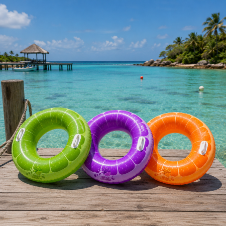 Bouée Ronde Orange 80 cm Gonflable pour Piscine et Plage – Matelas Flottant Fun pour Été, Vacances et Jeux d’Eau