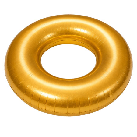 GOLDBUOY - Bouée Ronde Dorée 80 cm Gonflable pour Piscine et Plage – Matelas Flottant Fun pour Été, Vacances et Jeux d’Eau