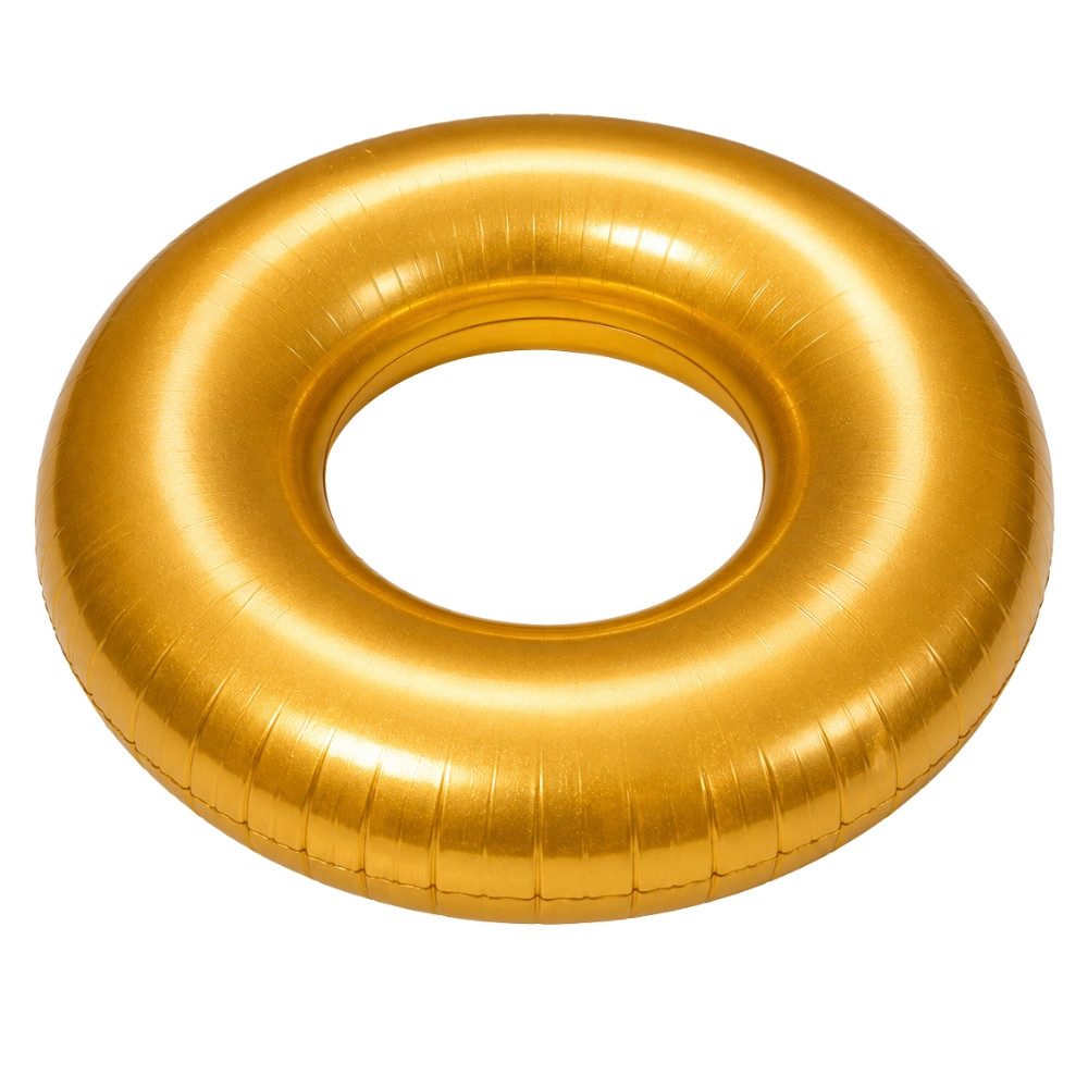 GOLDBUOY - Bouée Ronde Dorée 80 cm Gonflable pour Piscine et Plage – Matelas Flottant Fun pour Été, Vacances et Jeux d’Eau