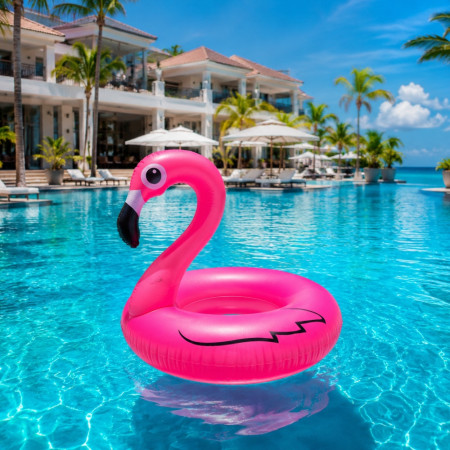 Bouée Flamant Rose Géante 120 cm – L'Accessoire Tendance de Votre Été !