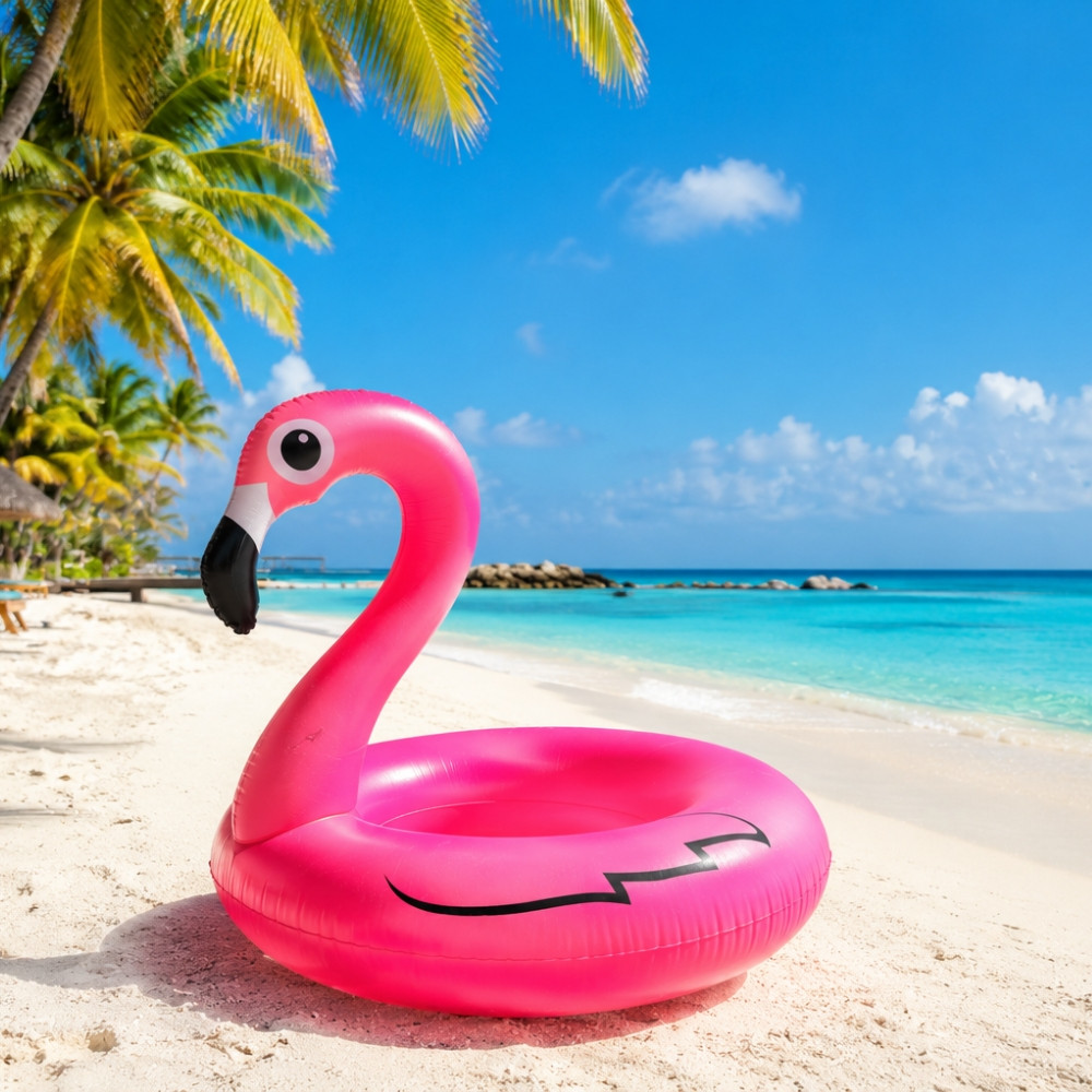 Bouée Flamant Rose Géante 120 cm – L'Accessoire Tendance de Votre Été !
