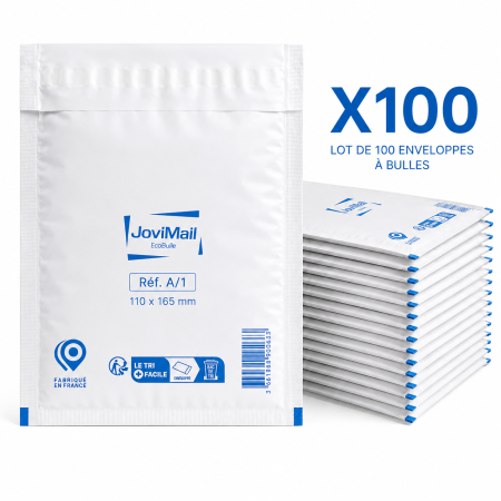 Lot de 200 Enveloppes à Bulles Blanches A/1 110 x 165 mm – Pochettes Matelassées d’Expédition pour Protection et Envoi de Colis
