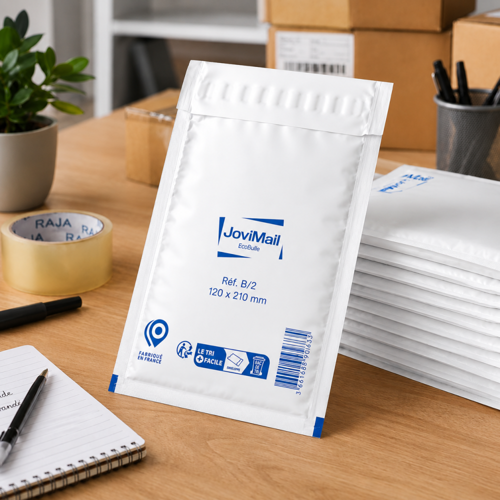 Lot de 200 Enveloppes à Bulles Blanches B/2 120 x 210 mm – Pochettes Matelassées d’Expédition pour Protection et Envoi de Colis