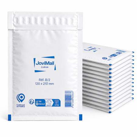 Lot de 200 Enveloppes à Bulles Blanches B/2 120 x 210 mm – Pochettes Matelassées d’Expédition pour Protection et Envoi de Colis