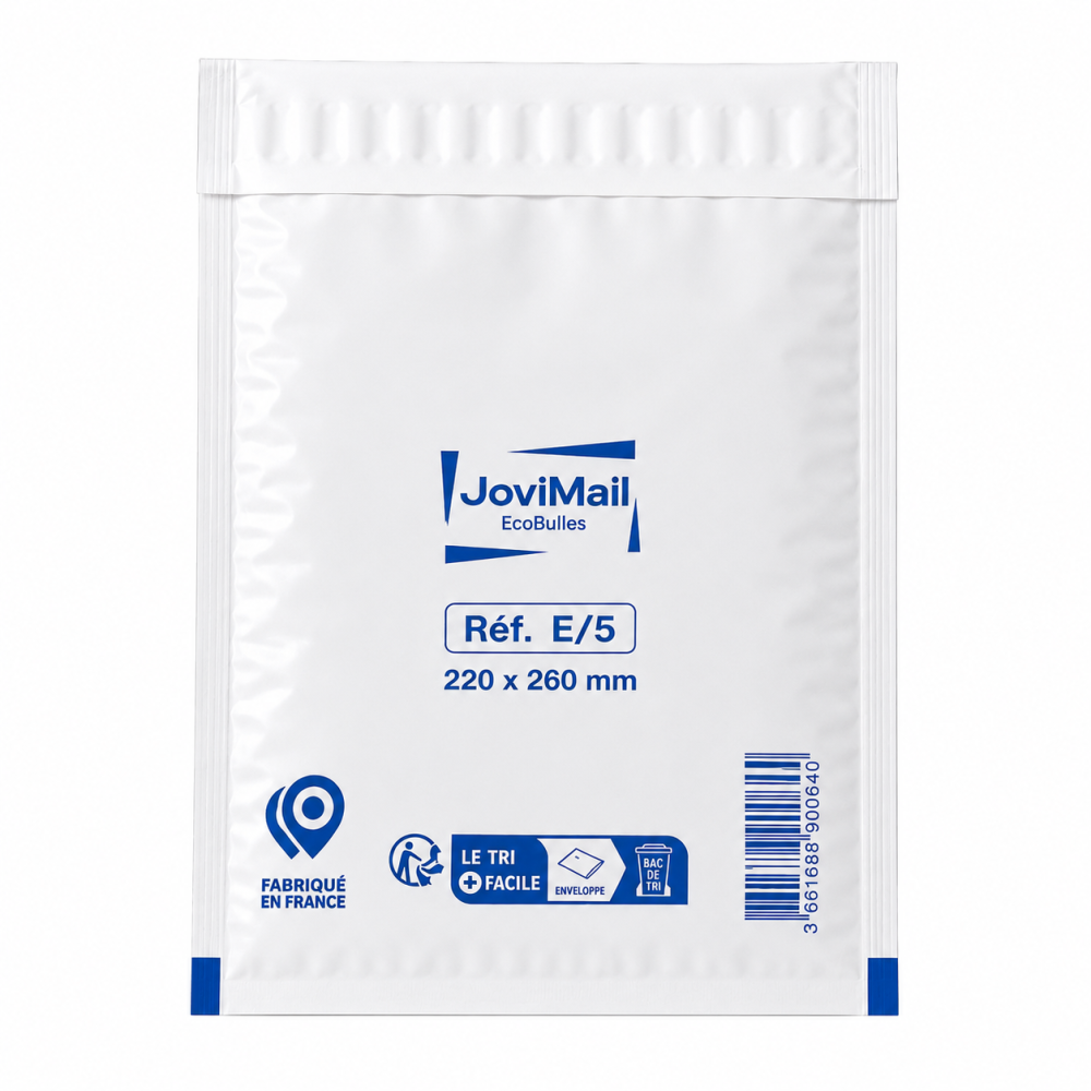 Lot de 100 Enveloppes à Bulles Blanches E/5 220 x 260 mm – Pochettes Matelassées d’Expédition pour Protection et Envoi de Colis