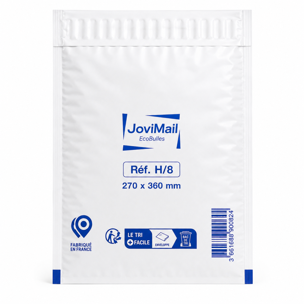 Lot de 100 Enveloppes à Bulles Blanches H/8 270 x 360 mm – Pochettes Matelassées d’Expédition pour Protection et Envoi de Colis