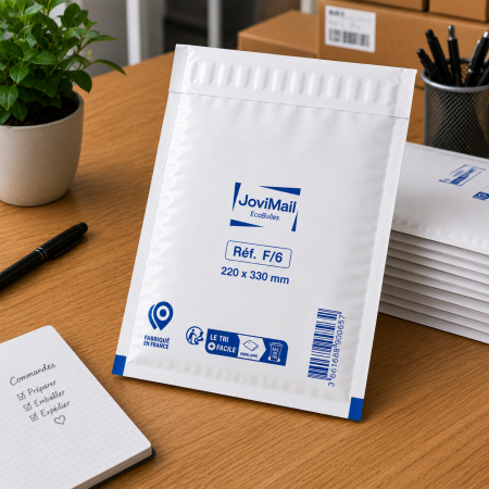 Lot de 100 Enveloppes à Bulles Blanches F/6 220 x 330 mm – Pochettes Matelassées d’Expédition pour Protection et Envoi de Colis