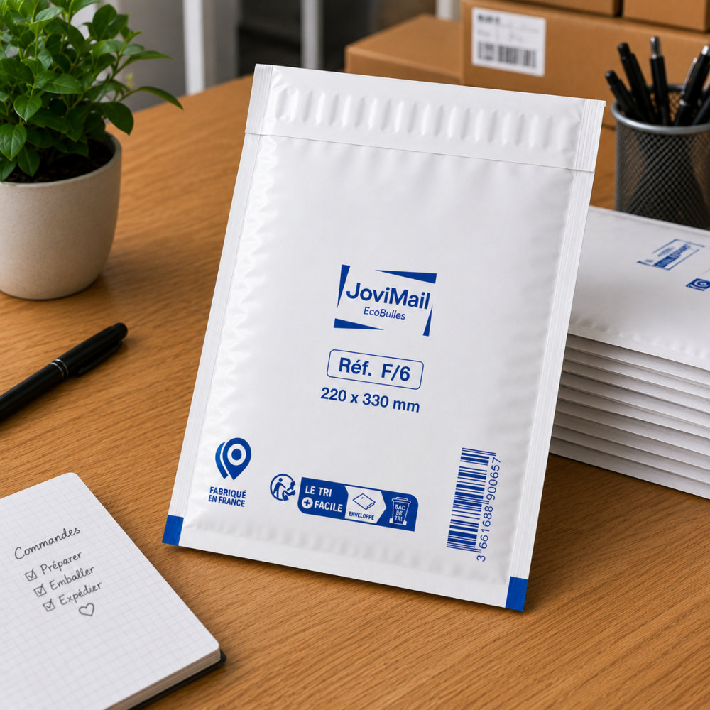 Lot de 100 Enveloppes à Bulles Blanches F/6 220 x 330 mm – Pochettes Matelassées d’Expédition pour Protection et Envoi de Colis