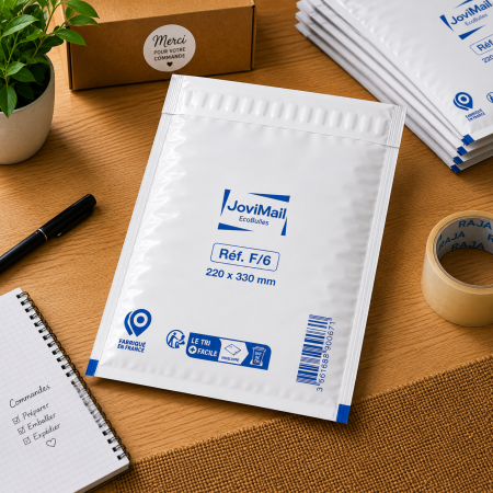 Lot de 100 Enveloppes à Bulles Blanches F/6 220 x 330 mm – Pochettes Matelassées d’Expédition pour Protection et Envoi de Colis