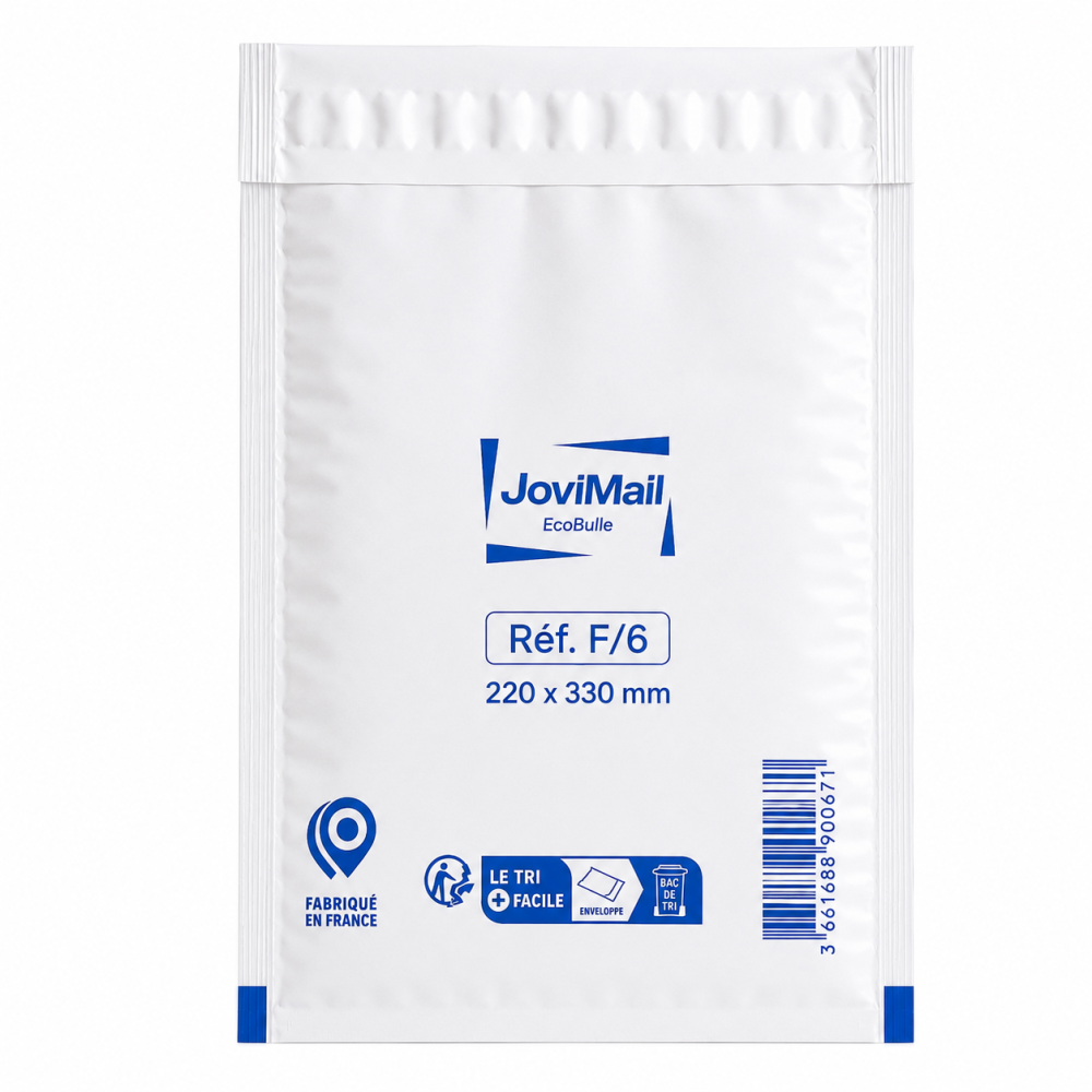 Lot de 100 Enveloppes à Bulles Blanches F/6 220 x 330 mm – Pochettes Matelassées d’Expédition pour Protection et Envoi de Colis