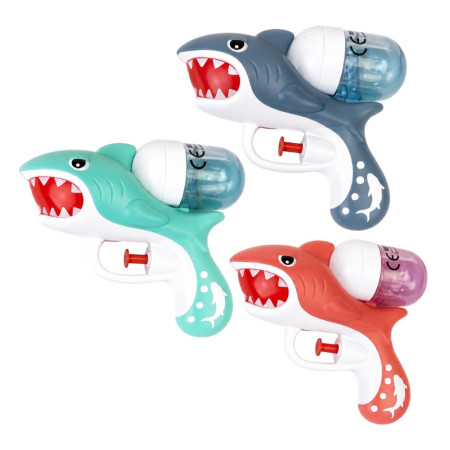 SHARKGUN-Pack de 3 Pistolets à Eau Requin Colorés 13 cm pour Enfants – Jouets d’Eau pour Piscine, Plage, Couleur Aléatoire