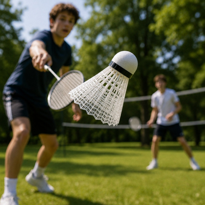 BADVOLANT - Set de 6 Volants de Badminton Blancs 8,5 cm en Plastique et Nylon – Volants Légers pour Entraînement, Loisirs et Jeu