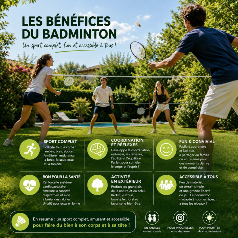 BADVOLANT - Set de 6 Volants de Badminton Blancs 8,5 cm en Plastique et Nylon – Volants Légers pour Entraînement, Loisirs et Jeu