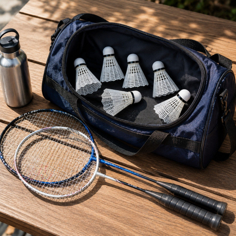 BADVOLANT - Set de 6 Volants de Badminton Blancs 8,5 cm en Plastique et Nylon – Volants Légers pour Entraînement, Loisirs et Jeu
