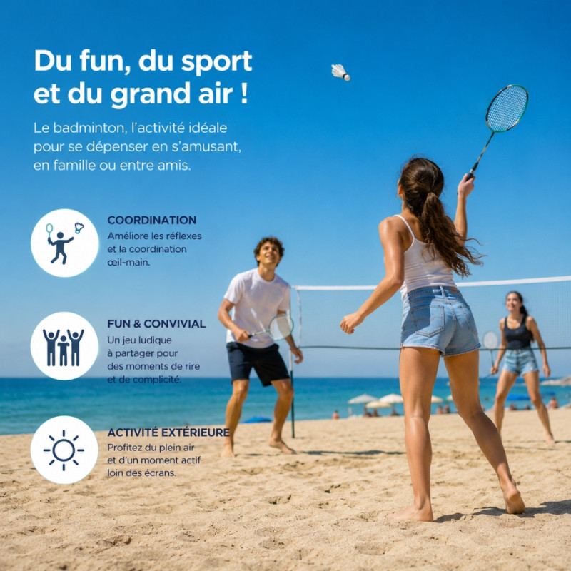 BADVOLANT - Set de 6 Volants de Badminton Blancs 8,5 cm en Plastique et Nylon – Volants Légers pour Entraînement, Loisirs et Jeu